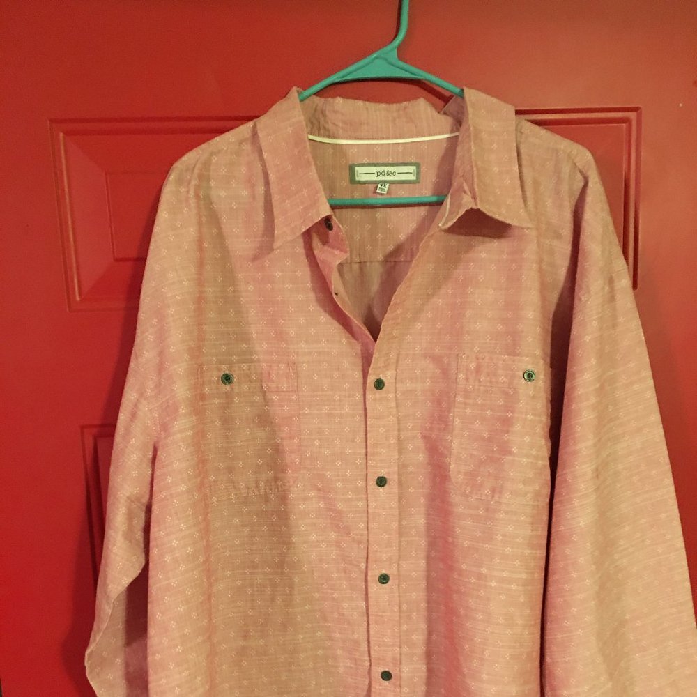 men's big and tall salmon button-up